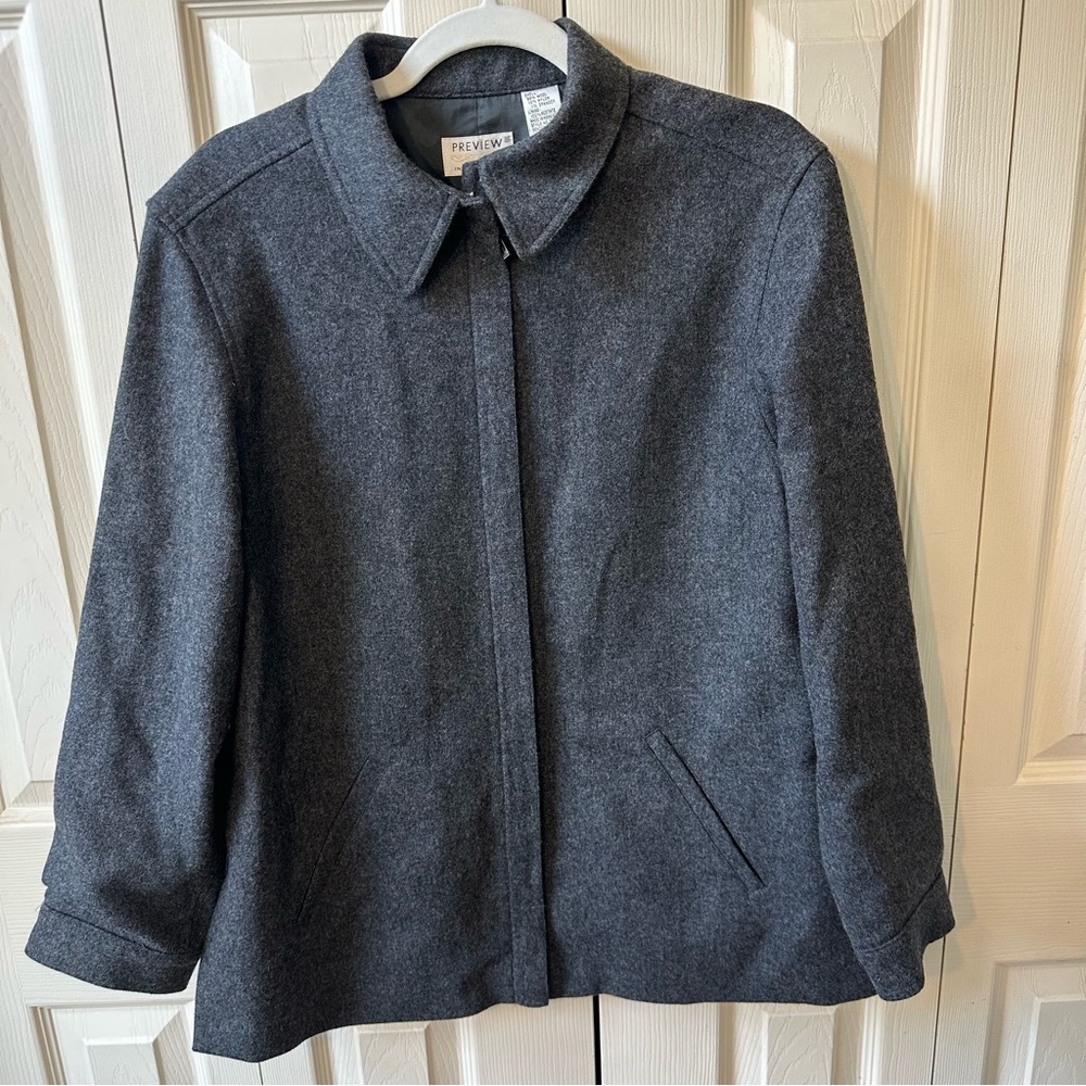 Preview International Women’s Size L Wool Blend Overcoat Dress Coat